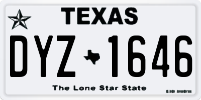TX license plate DYZ1646