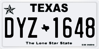 TX license plate DYZ1648