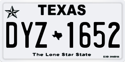 TX license plate DYZ1652