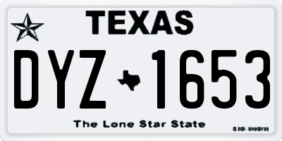 TX license plate DYZ1653