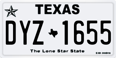 TX license plate DYZ1655