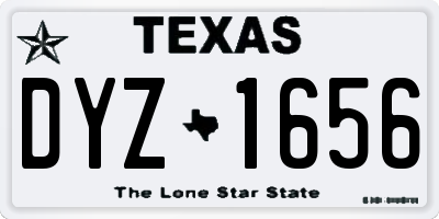 TX license plate DYZ1656