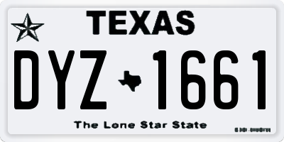 TX license plate DYZ1661