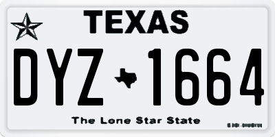 TX license plate DYZ1664