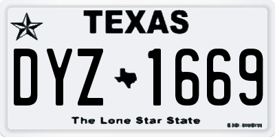 TX license plate DYZ1669