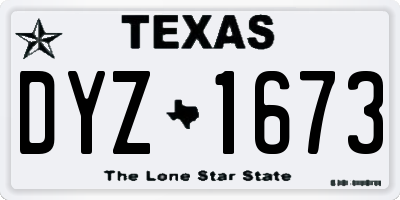 TX license plate DYZ1673
