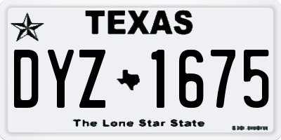 TX license plate DYZ1675