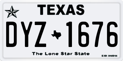 TX license plate DYZ1676