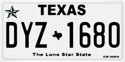 TX license plate DYZ1680
