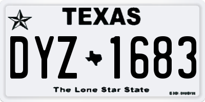 TX license plate DYZ1683