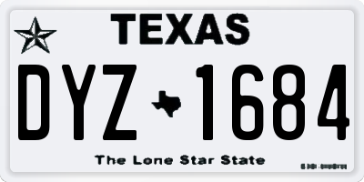 TX license plate DYZ1684