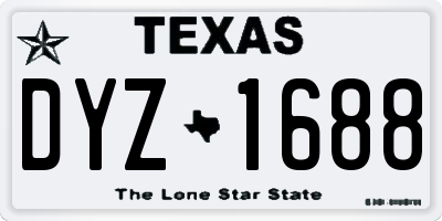 TX license plate DYZ1688