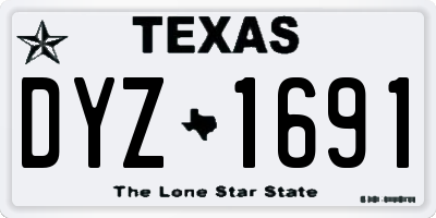 TX license plate DYZ1691