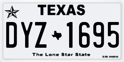 TX license plate DYZ1695