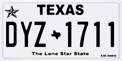 TX license plate DYZ1711