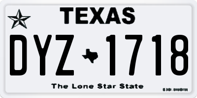 TX license plate DYZ1718