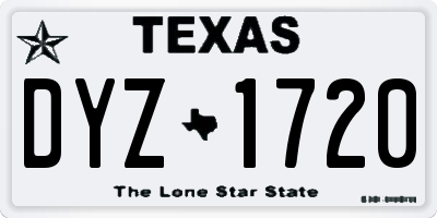 TX license plate DYZ1720