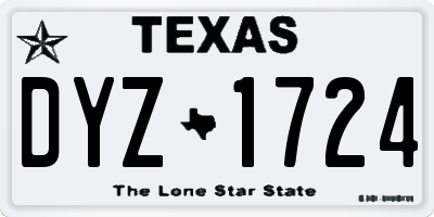 TX license plate DYZ1724