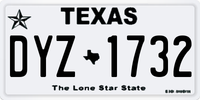 TX license plate DYZ1732