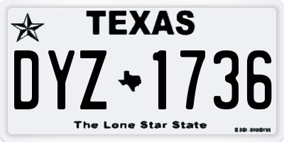 TX license plate DYZ1736