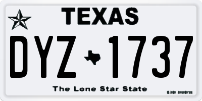 TX license plate DYZ1737