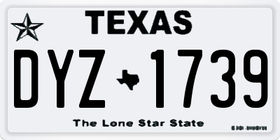 TX license plate DYZ1739