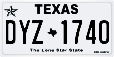 TX license plate DYZ1740