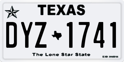 TX license plate DYZ1741