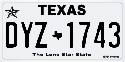 TX license plate DYZ1743