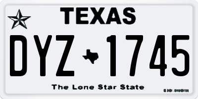 TX license plate DYZ1745