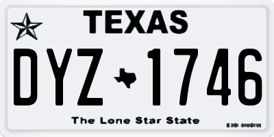 TX license plate DYZ1746