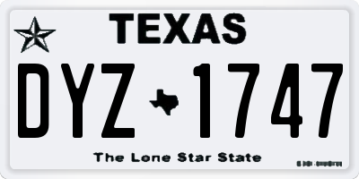 TX license plate DYZ1747