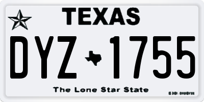 TX license plate DYZ1755