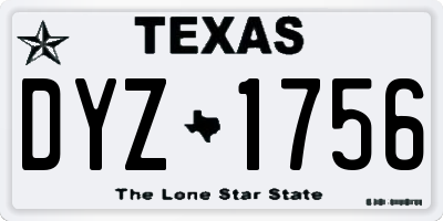 TX license plate DYZ1756