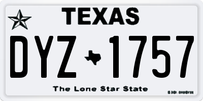 TX license plate DYZ1757