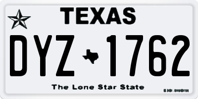 TX license plate DYZ1762