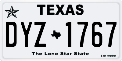 TX license plate DYZ1767