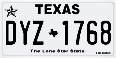 TX license plate DYZ1768