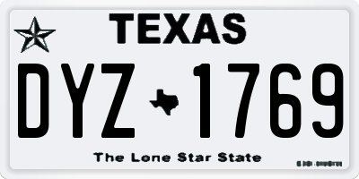 TX license plate DYZ1769