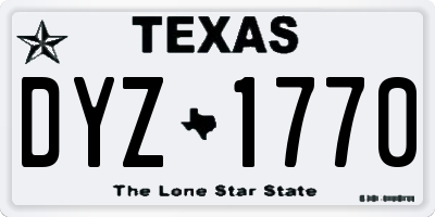 TX license plate DYZ1770
