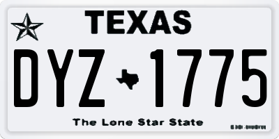 TX license plate DYZ1775