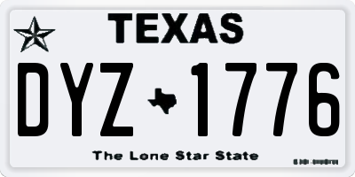TX license plate DYZ1776