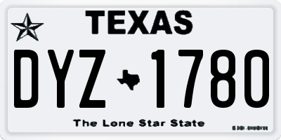 TX license plate DYZ1780