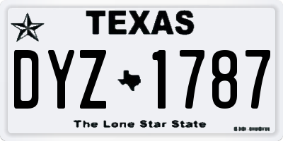 TX license plate DYZ1787