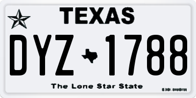 TX license plate DYZ1788