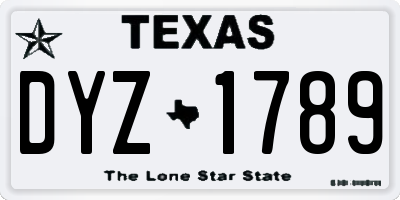 TX license plate DYZ1789