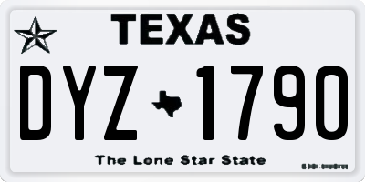 TX license plate DYZ1790