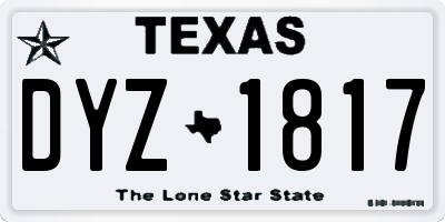 TX license plate DYZ1817
