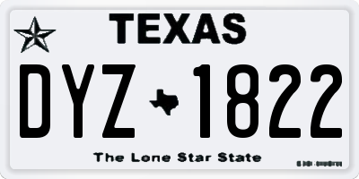 TX license plate DYZ1822