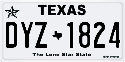 TX license plate DYZ1824
